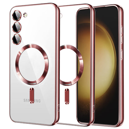 Custodia MagSafe per Samsung Galaxy S23+ S916, Techsuit, Luxury Crystal, Rosa