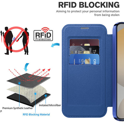 Custodia MagSafe per Samsung Galaxy S23+ S916, Techsuit, SmartMag Book, Blu