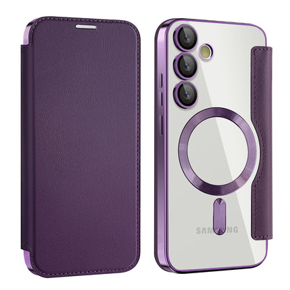 Custodia MagSafe per Samsung Galaxy S23+ S916, Techsuit, SmartMag Book, Viola