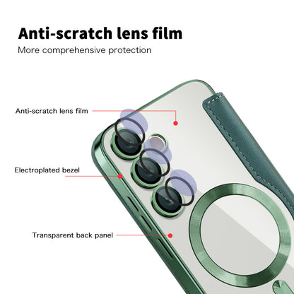 Custodia MagSafe per Samsung Galaxy S23+ S916, Techsuit, SmartMag Book, Verde