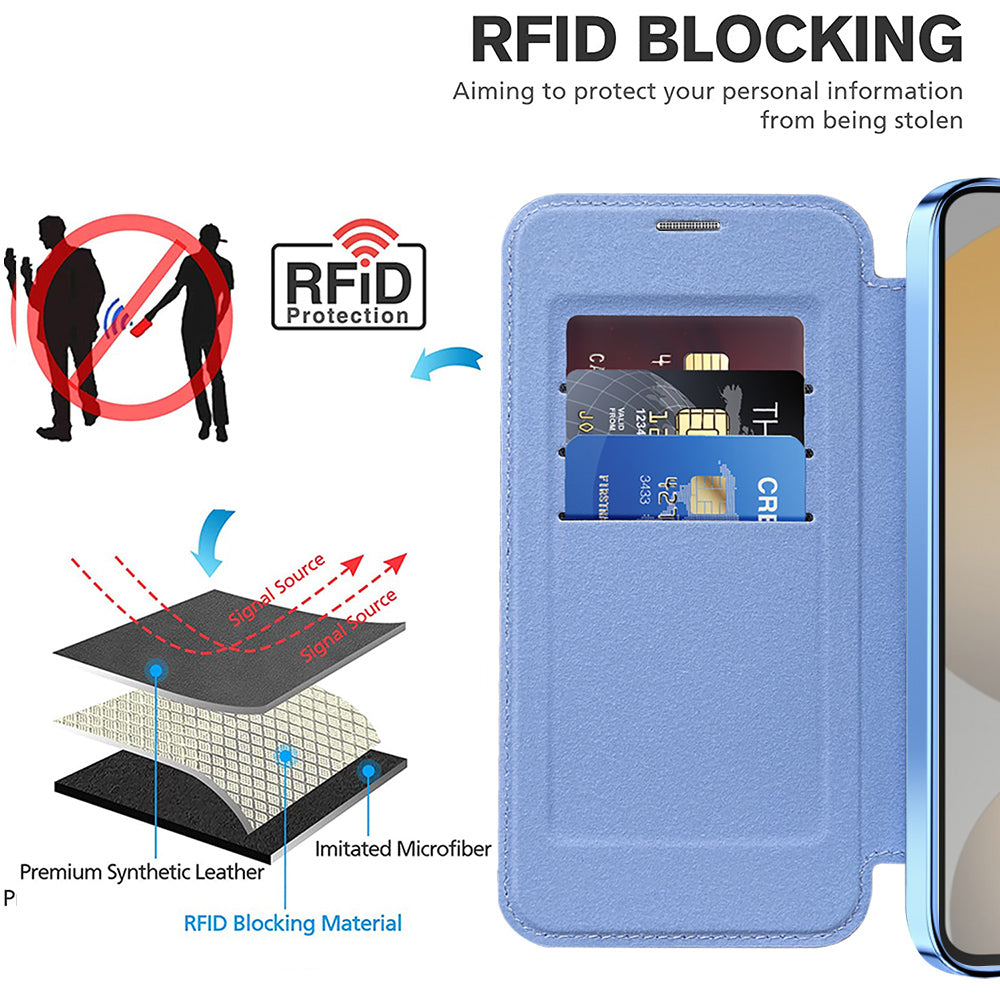 Custodia MagSafe per Samsung Galaxy S23 S911, Techsuit, SmartMag Book, Blu