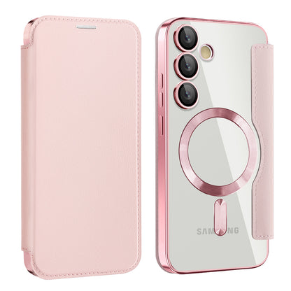 Custodia MagSafe per Samsung Galaxy S23 S911, Techsuit, SmartMag Book, Rosa