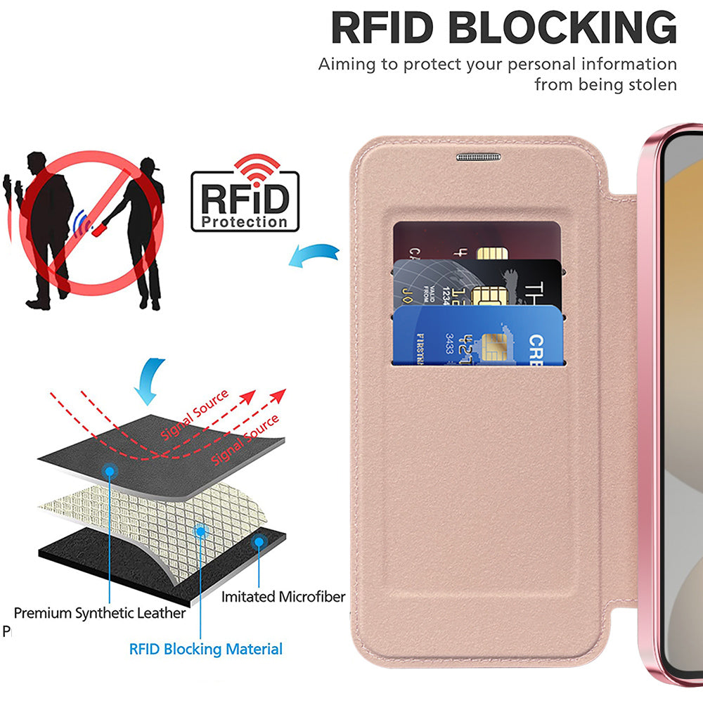Custodia MagSafe per Samsung Galaxy S23 S911, Techsuit, SmartMag Book, Rosa