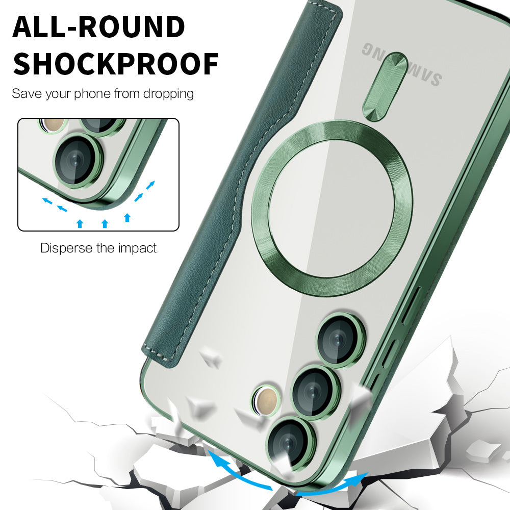 Custodia MagSafe per Samsung Galaxy S23 S911, Techsuit, SmartMag Book, Verde