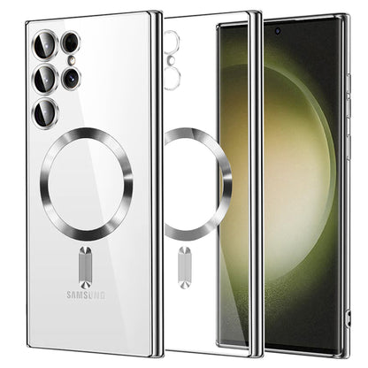 MagSafe Case for Samsung Galaxy S23 Ultra S918, Techsuit, Luxury Crystal, Silver