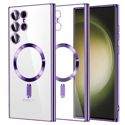 Custodia MagSafe per Samsung Galaxy S23 Ultra S918, Techsuit, Luxury Crystal, Viola Chiaro