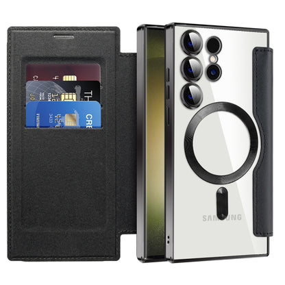 Custodia MagSafe per Samsung Galaxy S23 Ultra S918, Techsuit, SmartMag Book, Nera