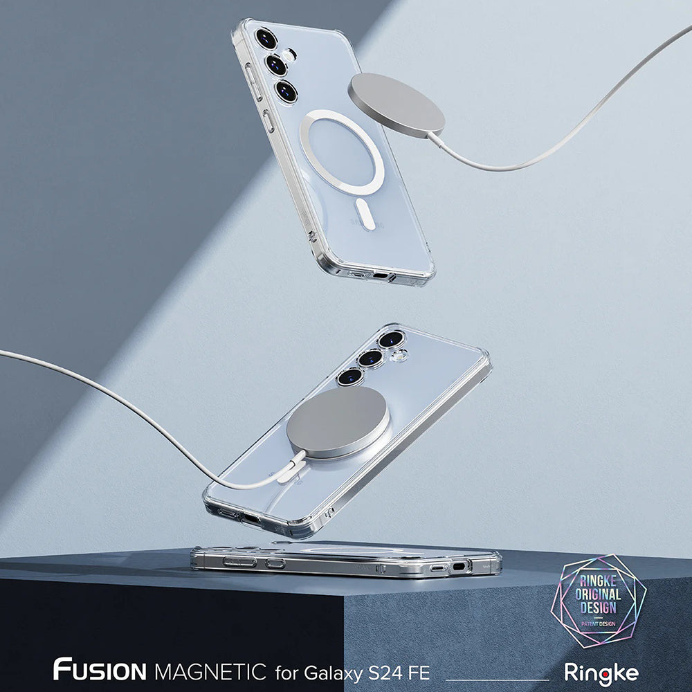 Custodia MagSafe per Samsung Galaxy S24 FE S721, Ringke, Fusion, Trasparente