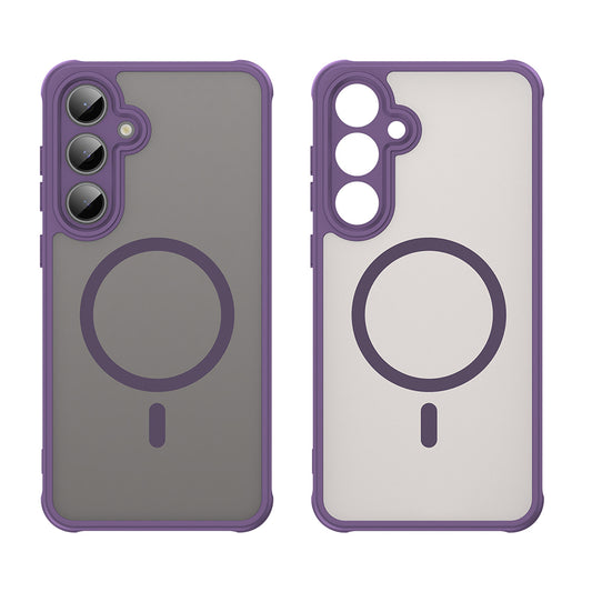 Custodia MagSafe per Samsung Galaxy S24 FE S721, Techsuit, HaloFrost II, Viola