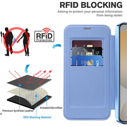 Custodia MagSafe per Samsung Galaxy S24 FE S721, Techsuit, SmartMag Book, Blu