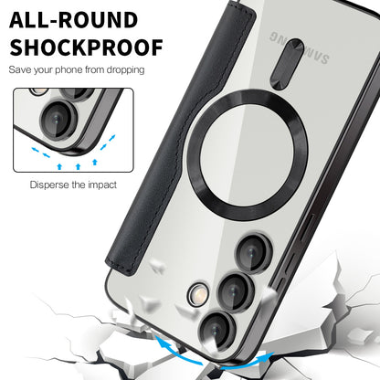 Custodia MagSafe per Samsung Galaxy S24 FE S721, Techsuit, SmartMag Book, Nera
