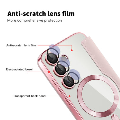 Custodia MagSafe per Samsung Galaxy S24 FE S721, Techsuit, SmartMag Book, Rosa