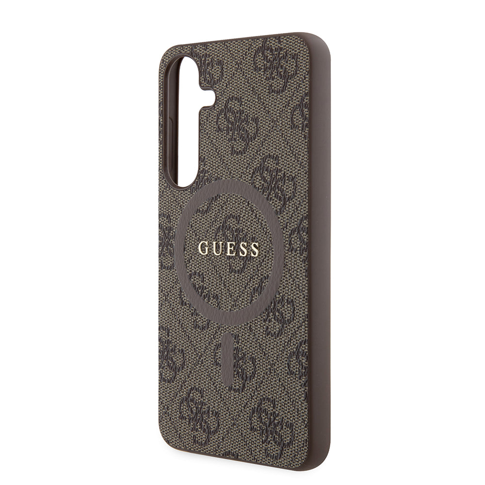 Custodia MagSafe per Samsung Galaxy S24+ S926, Guess, 4G Collection, Marrone