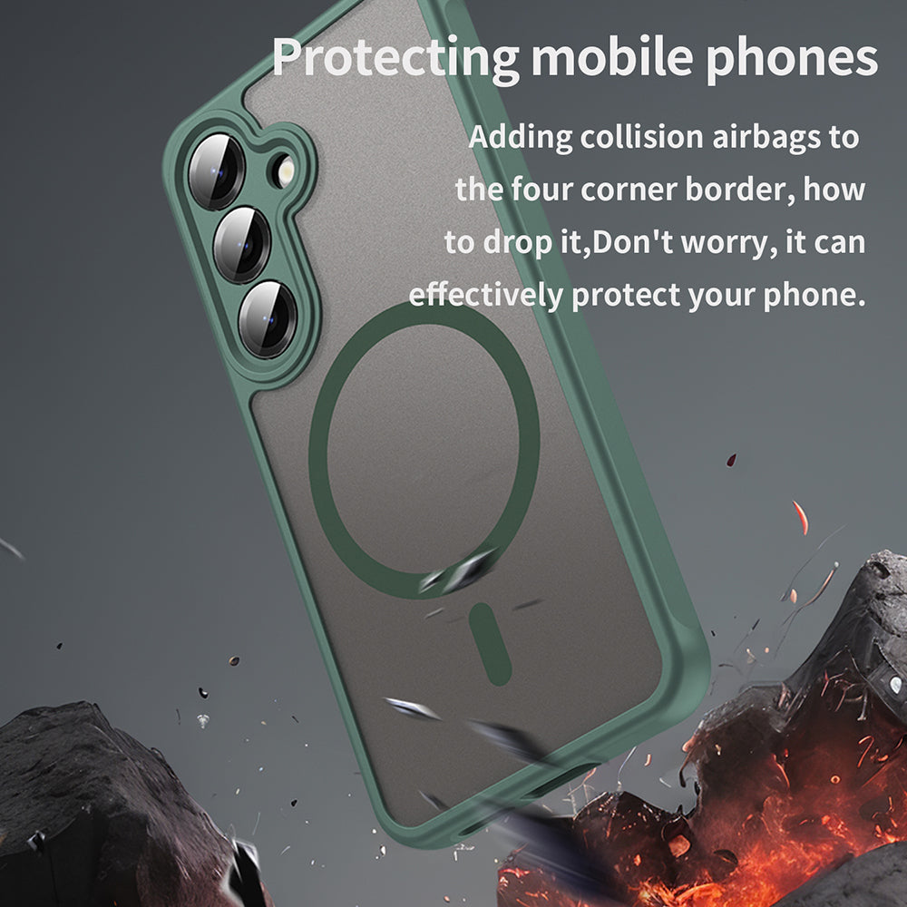 Custodia MagSafe per Samsung Galaxy S24+ S926, Techsuit, HaloFrost II, Verde
