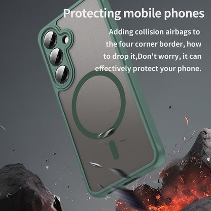 Custodia MagSafe per Samsung Galaxy S24+ S926, Techsuit, HaloFrost II, Verde
