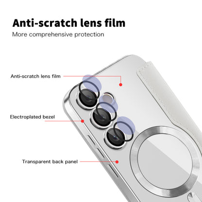 Custodia MagSafe per Samsung Galaxy S24+ S926, Techsuit, SmartMag Book, Grigio