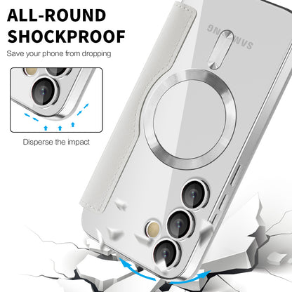 Custodia MagSafe per Samsung Galaxy S24+ S926, Techsuit, SmartMag Book, Grigio