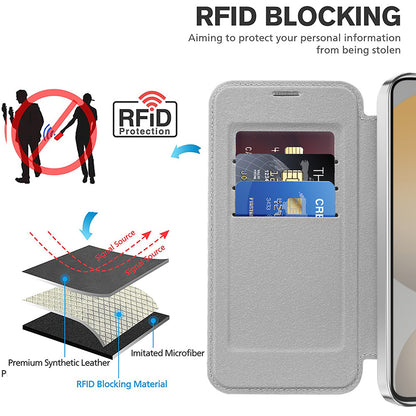 Custodia MagSafe per Samsung Galaxy S24+ S926, Techsuit, SmartMag Book, Grigio