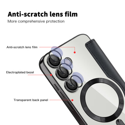Custodia MagSafe per Samsung Galaxy S24+ S926, Techsuit, SmartMag Book, Nera