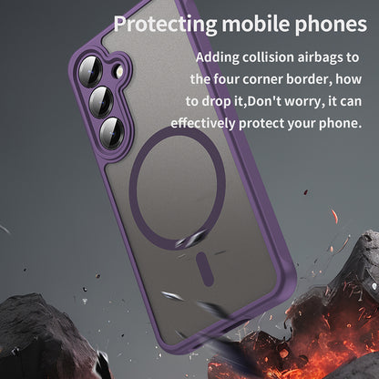 Custodia MagSafe per Samsung Galaxy S24 S921, Techsuit, HaloFrost II, Viola