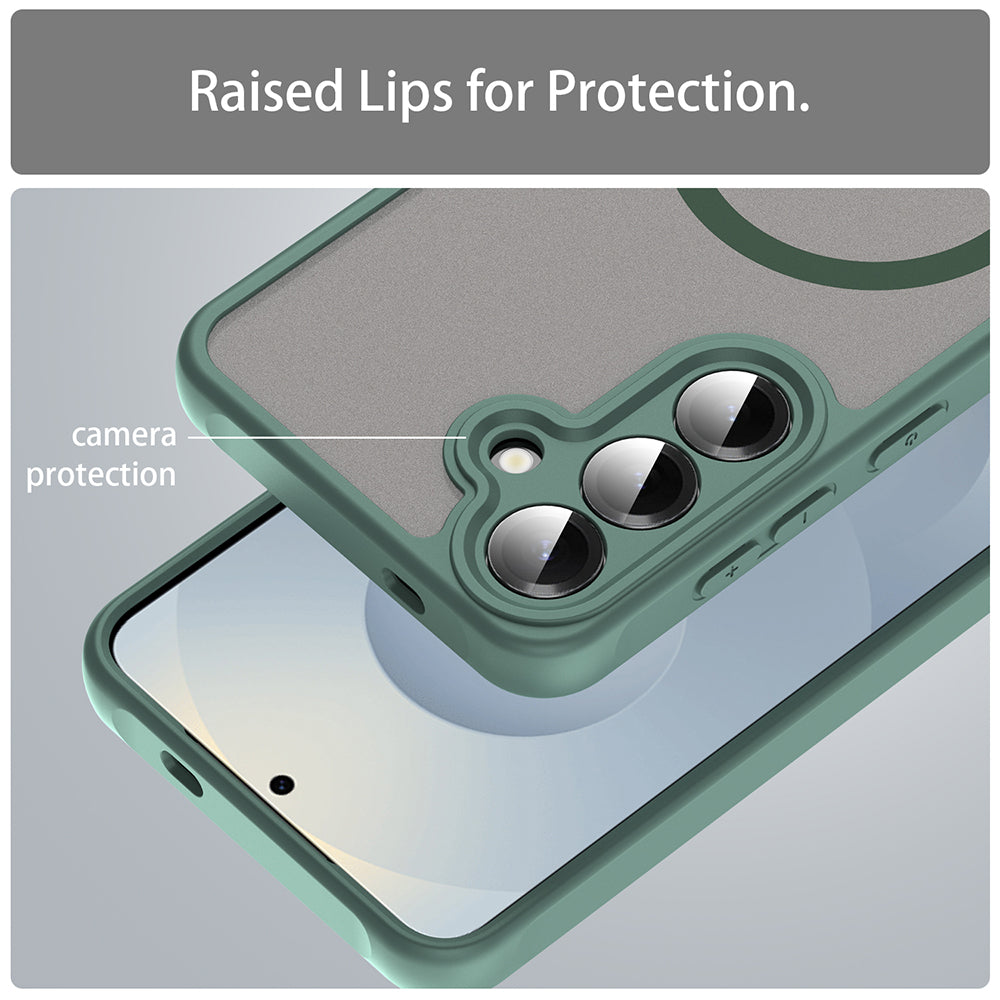 Custodia MagSafe per Samsung Galaxy S24 S921, Techsuit, HaloFrost II, Verde