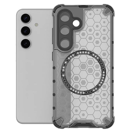 Custodia MagSafe per Samsung Galaxy S24 S921, Techsuit, HoneyComb Shield, Nera