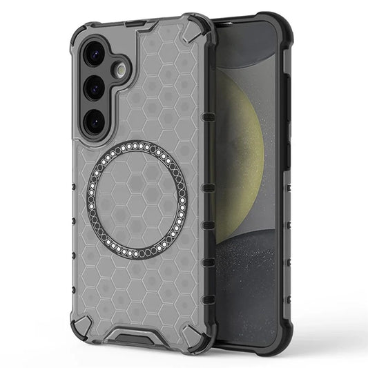 Custodia MagSafe per Samsung Galaxy S24 S921, Techsuit, HoneyComb Shield, Nera