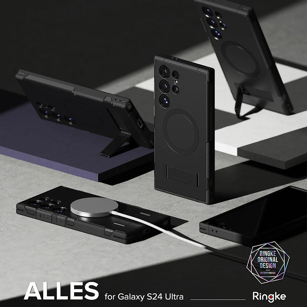 Custodia MagSafe per Samsung Galaxy S24 Ultra S928, Ringke, Alles, Nera