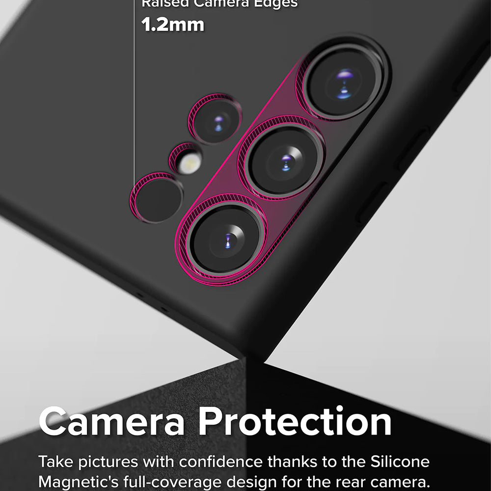 Custodia MagSafe per Samsung Galaxy S24 Ultra S928, Ringke, Silicone, Rosa