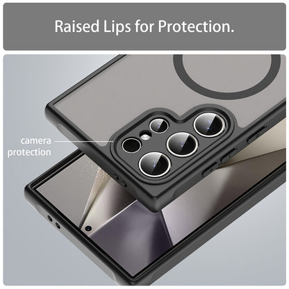 Custodia MagSafe per Samsung Galaxy S24 Ultra S928, Techsuit, HaloFrost II, Nera