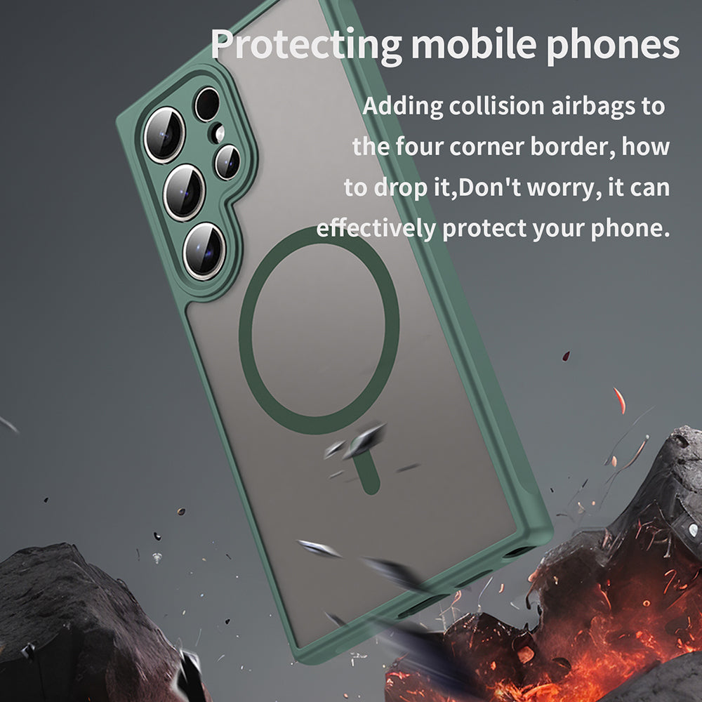 Custodia MagSafe per Samsung Galaxy S24 Ultra S928, Techsuit, HaloFrost II, Verde