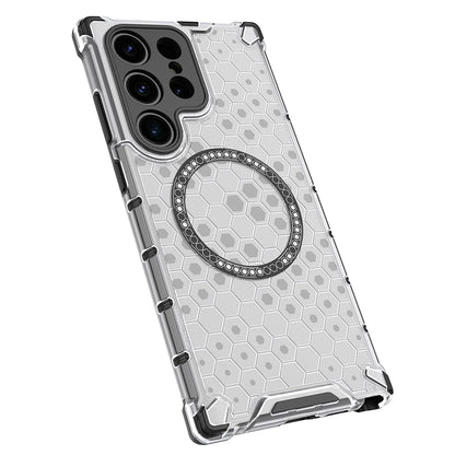 Custodia MagSafe per Samsung Galaxy S24 Ultra S928, Techsuit, HoneyComb Shield, Bianca