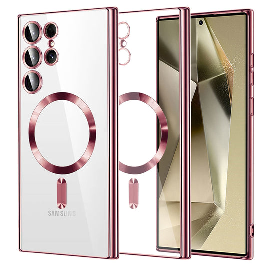 Custodia MagSafe per Samsung Galaxy S24 Ultra S928, Techsuit, Luxury Crystal, Rosa