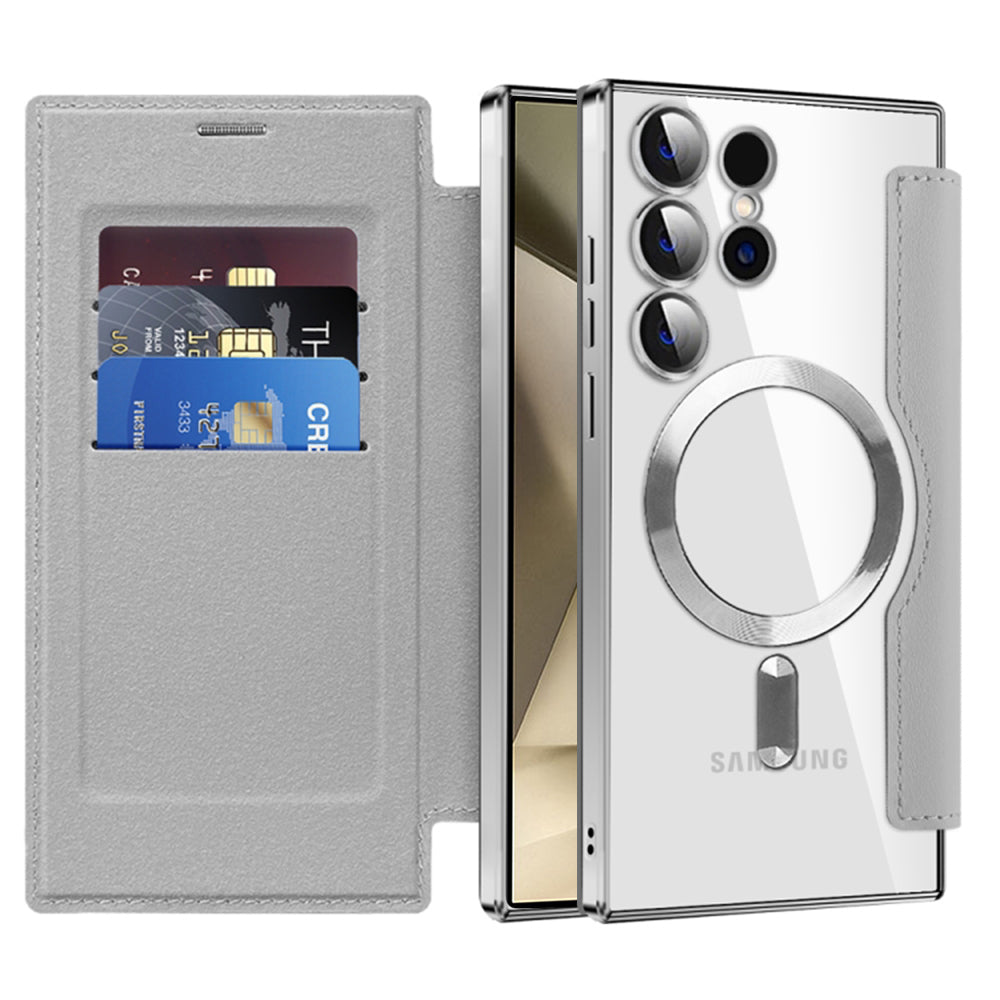 MagSafe Case for Samsung Galaxy S24 Ultra S928, Techsuit, SmartMag Book, Gray