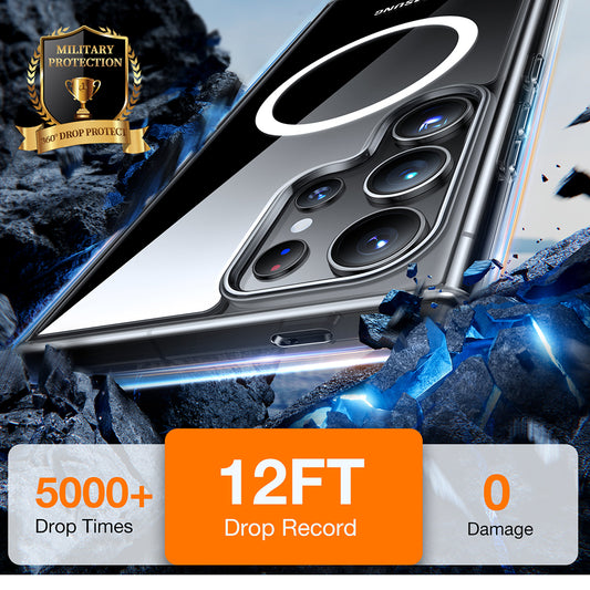 Custodia MagSafe per Samsung Galaxy S24 Ultra S928, Torras, Diamond, Trasparente