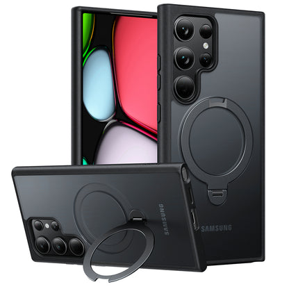 Custodia MagSafe per Samsung Galaxy S24 Ultra S928, Torras, Ostand Spin, Nera