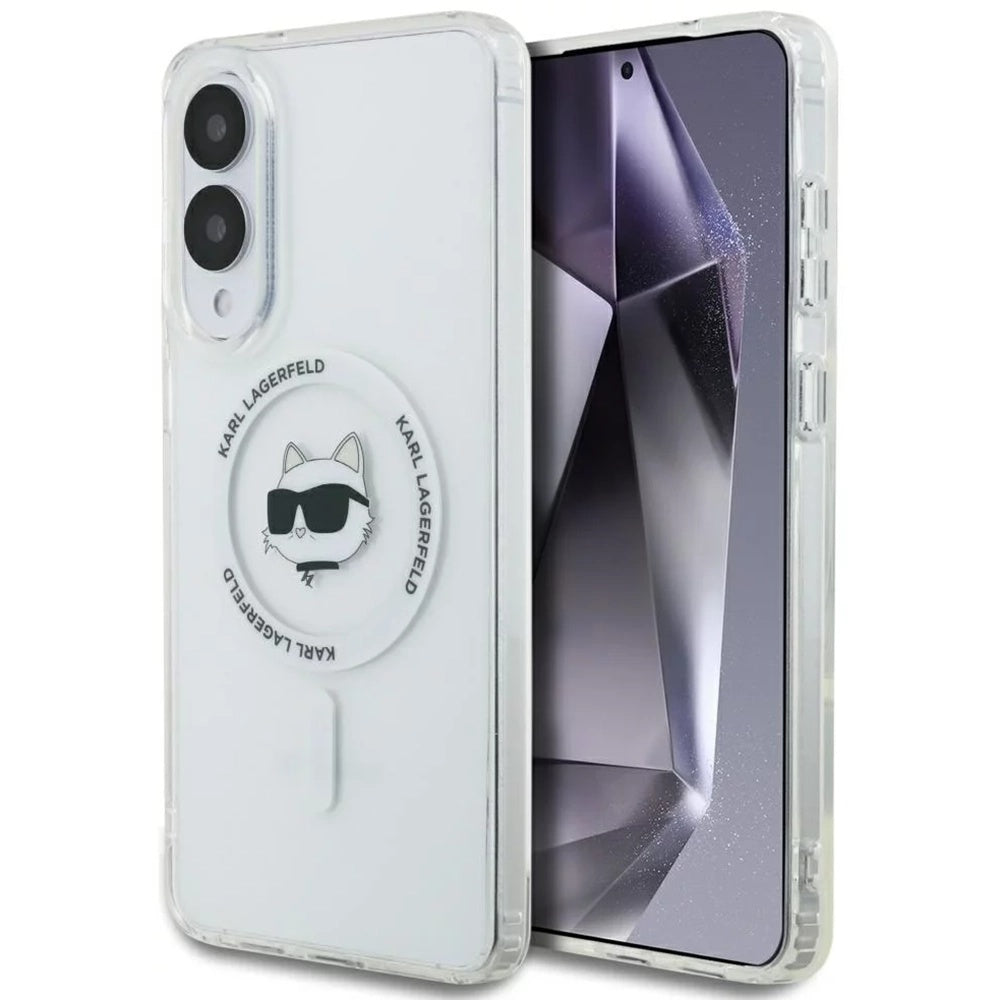 Custodia MagSafe per Samsung Galaxy S25 Edge S937, Karl Lagerfeld, IML Choupette's Head, Bianca.