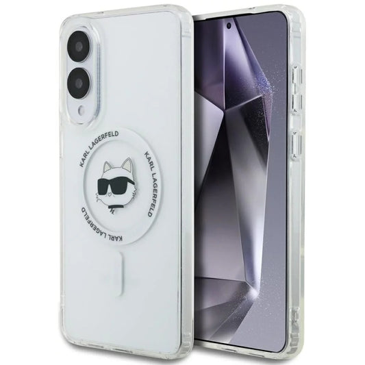 Custodia MagSafe per Samsung Galaxy S25 Edge S937, Karl Lagerfeld, IML Choupette's Head, Bianca.