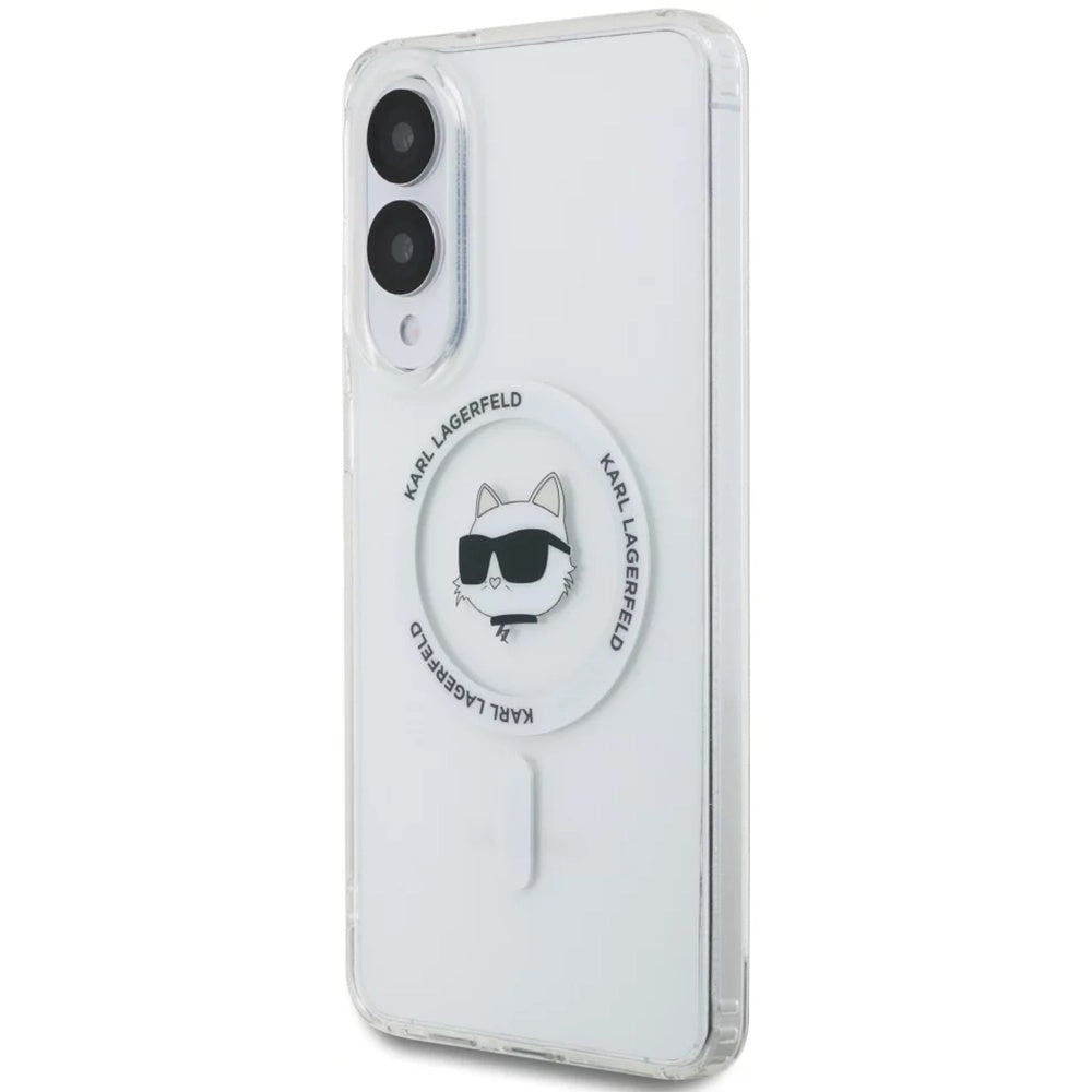 Custodia MagSafe per Samsung Galaxy S25 Edge S937, Karl Lagerfeld, IML Choupette's Head, Bianca.