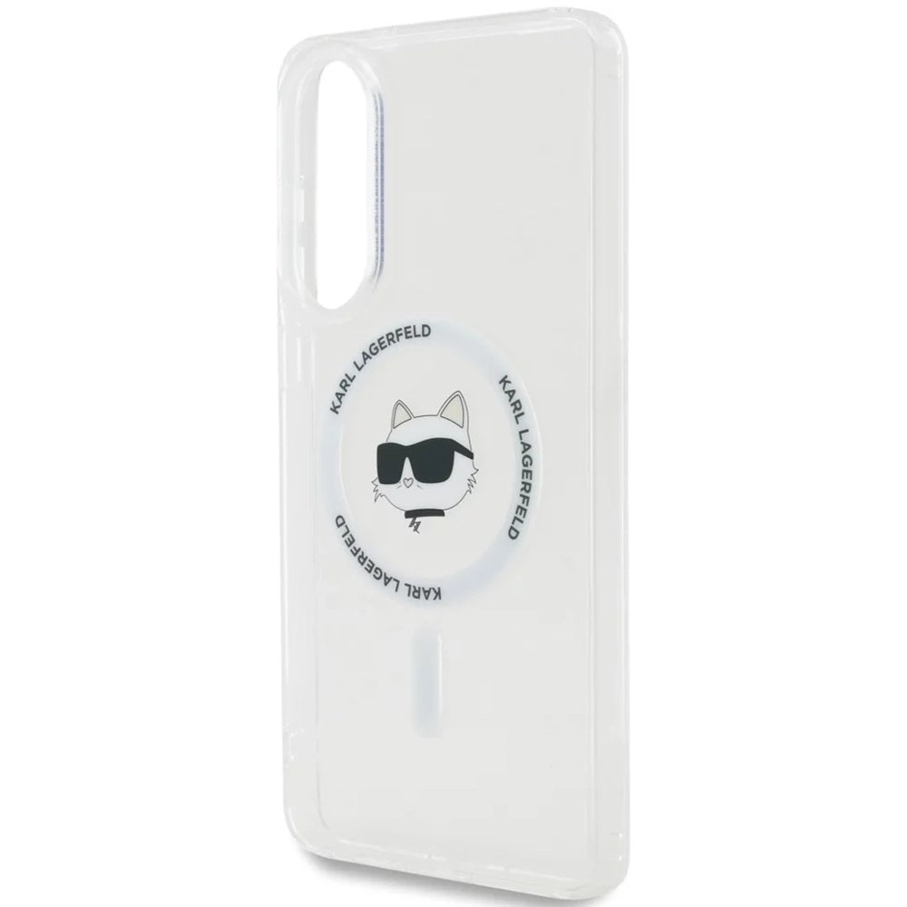 Custodia MagSafe per Samsung Galaxy S25 Edge S937, Karl Lagerfeld, IML Choupette's Head, Bianca.