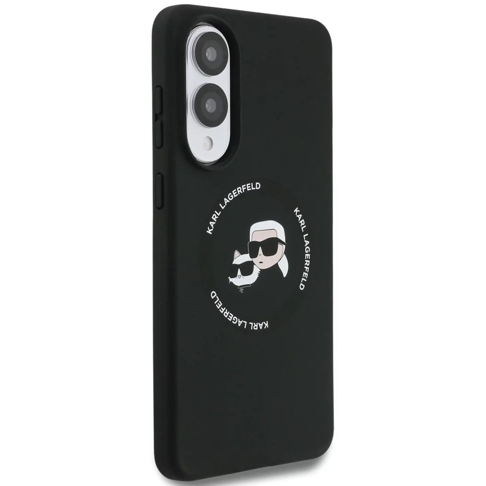 Custodia MagSafe per Samsung Galaxy S25 Edge S937, Karl Lagerfeld, Silicone Double Heads, Nera