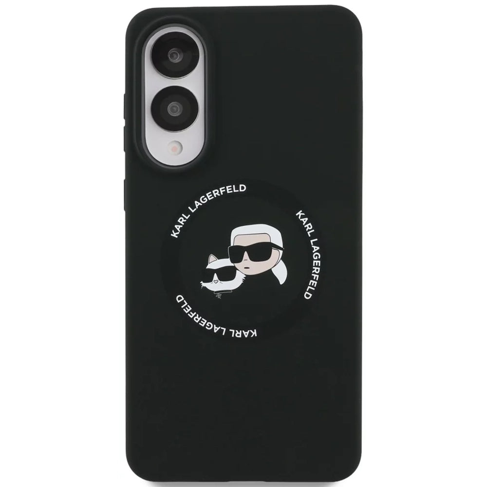Custodia MagSafe per Samsung Galaxy S25 Edge S937, Karl Lagerfeld, Silicone Double Heads, Nera