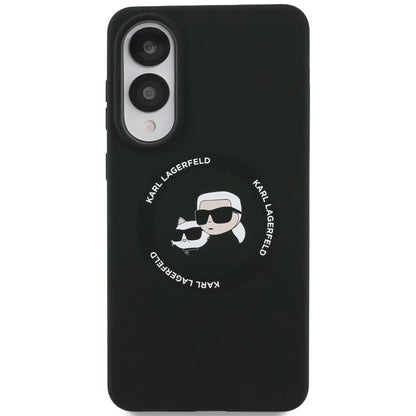 Custodia MagSafe per Samsung Galaxy S25 Edge S937, Karl Lagerfeld, Silicone Double Heads, Nera
