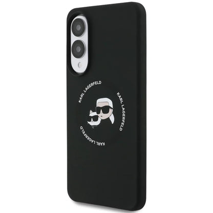 Custodia MagSafe per Samsung Galaxy S25 Edge S937, Karl Lagerfeld, Silicone Double Heads, Nera