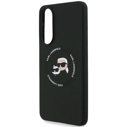 Custodia MagSafe per Samsung Galaxy S25 Edge S937, Karl Lagerfeld, Silicone Double Heads, Nera