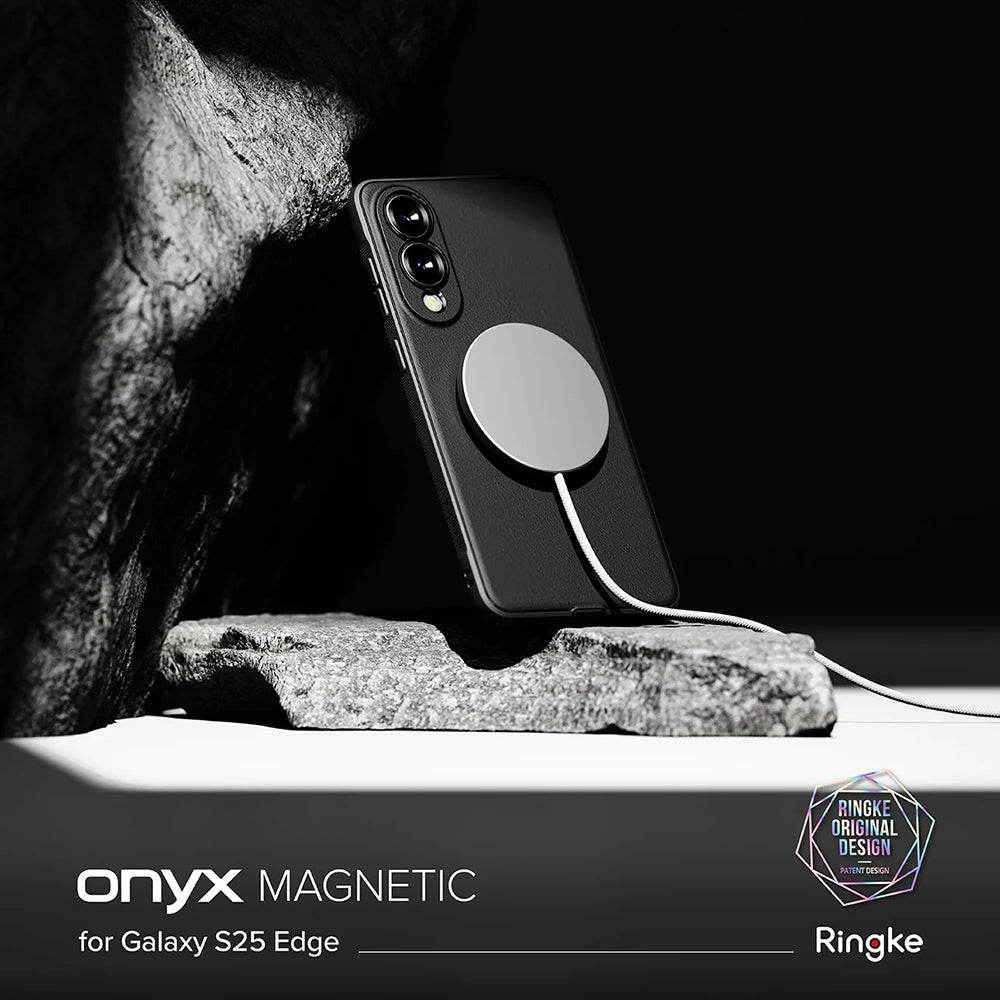 Custodia MagSafe per Samsung Galaxy S25 Edge S937, Ringke, Onyx, Nera