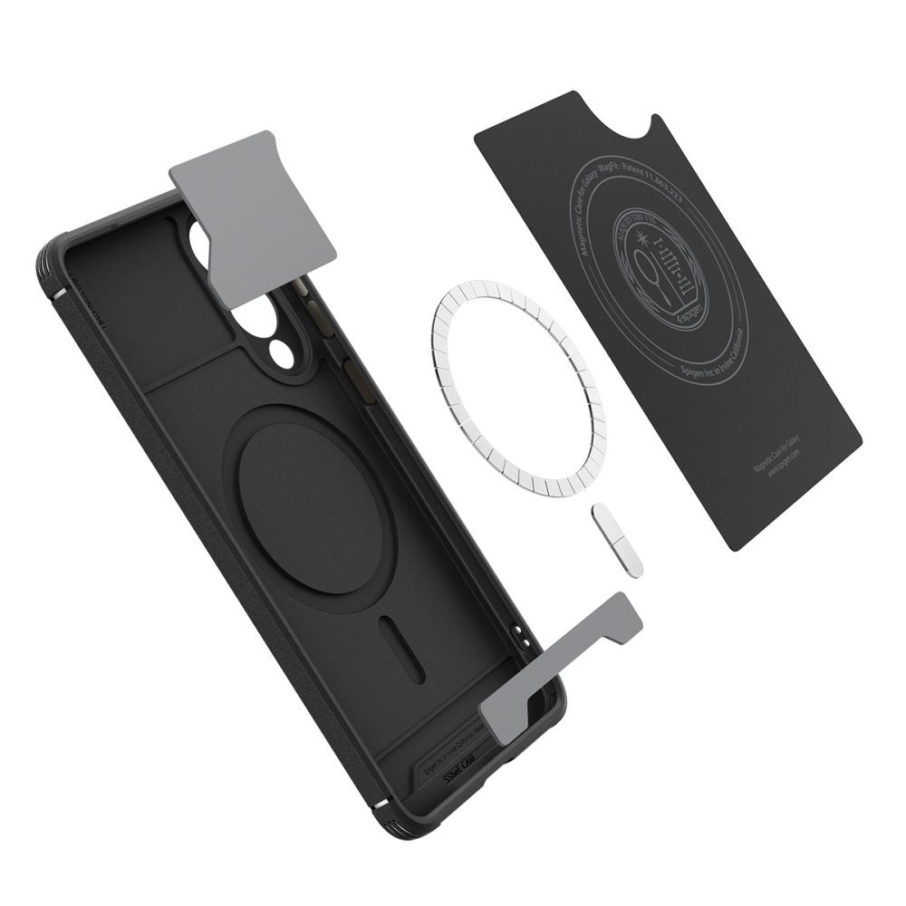 Custodia MagSafe per Samsung Galaxy S25 Edge S937, Spigen, Core Armor, Nera Opaca ACS09406