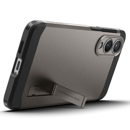 Custodia MagSafe per Samsung Galaxy S25 Edge S937, Spigen, Tough Armor, Grigio ACS09423