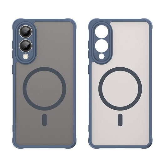 Custodia MagSafe per Samsung Galaxy S25 Edge S937, Techsuit, HaloFrost II, Blu Navy