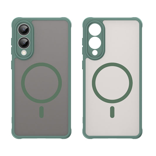 Custodia MagSafe per Samsung Galaxy S25 Edge S937, Techsuit, HaloFrost II, Verde